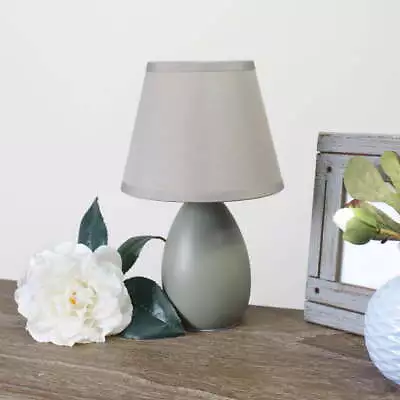 Home Decorative Mini Egg Oval Ceramic Table Lamp Gray. • $18.14