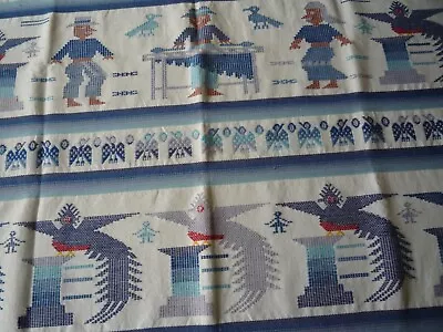 Vintage South American Folk Art Figural Woven Embroidered Textile 76 X36  Rare! • $79.99