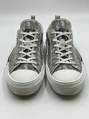 Dior Mens B23 LOW-TOP SNEAKER White And Black Oblique Size IT/EU 50 US 17 • $360