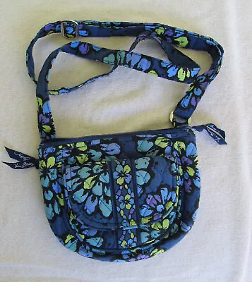 Vera Bradley INDIGO POP Blue Floral Purse Bag Adjustable Shoulder Strap 2012 • $9.50