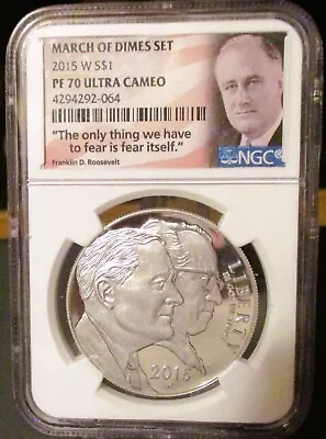 2015-W March Of Dimes Commemorative Silver Dollar NGC PF70 Ultra Cameo • $54.50