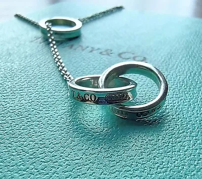 £219.39 • Buy Tiffany & Co 1837 Triple Interlocking Circles Lariat Necklace In Sterling Silver