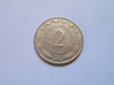 Yugoslavia Rare 2 Two Dinara Coin 1979 Dinarjev Jugoslavija Collectible Dinar • £3.99