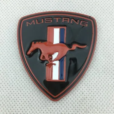 Metal Must-ang GT Running Horse Pony Car Body Shield Emblem 3D Badge (Red Black) • $19.99