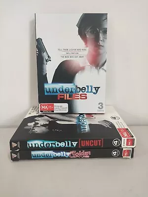 Underbelly DVD Set Underbelly Files Razor Uncut Golden Mile MA15+ Region 4 PAL • £17.29