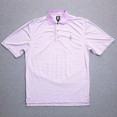 FootJoy FJ Polo Shirt Large Merion Golf Club Wicking Stretch Purple Stripe Mens • $29.99