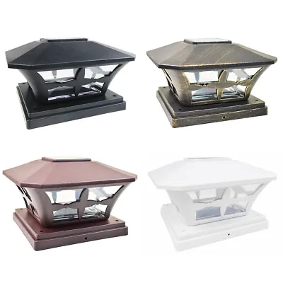 8 Black / Bronze / Brown / White 6 X 6 Solar Post Deck Cap Fence Light PVC Vinyl • $69.99