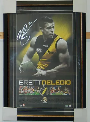 $195 • Buy Brett Deledio Hand Signed Framed Richmond Tigers Afl Print Cotchin Martin Rance