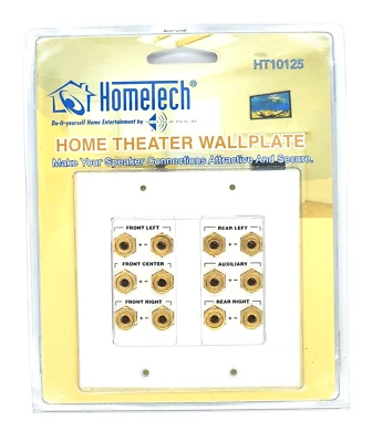 $12.95 • Buy Home Theater Wall Plate With Six Channels For Speaker Connections HT10125