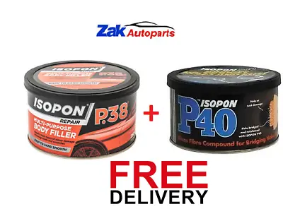 Davids Isopon P38 & P40 Easy Car Body Filler Repairs Dents Scratch KIT 250ml • £15.05