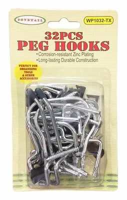 $8.75 • Buy 32 Piece Peg Board Hooks | Assorted Shape & Sizes (Pack Of: 1) - WP1032-TX