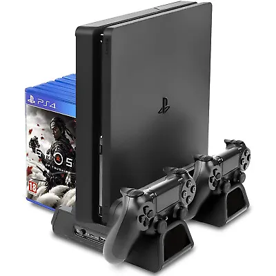 $30.89 • Buy PS4 Stand W/ Fan,PS4 Controller Charging Dock,PS4/PS4 Slim/Pro Vertical Stand