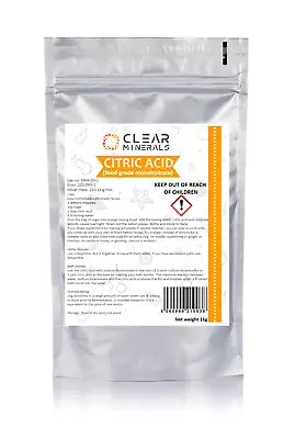 1kg Citric Acid | Food Grade • Home Brew • Bath Bomb • Descaler •highest Quality • £6.99