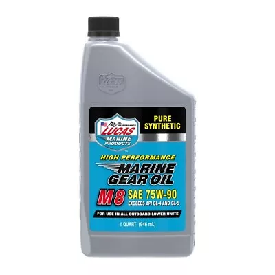 Lucas 10652 Marine Gear Oil Pure Synthetic M8 1qt Mercruiser Volvo Penta • $23.50