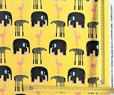 Marimekko Fabric Karkulaiset Yellow By Maija Louekari 145x100cm • $45.92