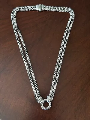 DAVID YURMAN - Diamond Double Wheat Chain Pendant Necklace - • $975