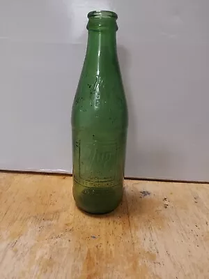 7-UP Embossed Green Glass Bottle 10oz 7 UP Bubbles You Like It - It Likes You • $12.99