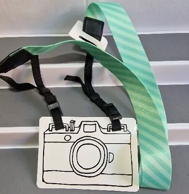 Flying Tiger Copenhagen Camera Neck Shoulder Strap New Green And Teal Stripe  • £3.45