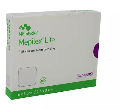 Molnlycke 284090 Mepilex Lite Silicone Foam Dressing 2.4x3.4  Box Of 5 Exp 12/24 • $12.99