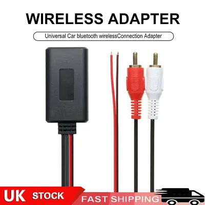 12V Car Audio Stereo Bluetooth AUX Receiver Module 2 RCA Interface Cable Adapter • £5.89