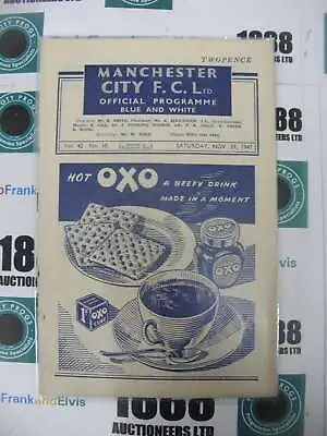 MANCHESTER CITY 1947/1948 A Football Programme From The Fixture Versus Liverpo • £20