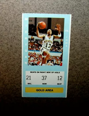 Michigan Wolverines Late 1980s/Early 1990s Basketball Ticket Stub Vs Iowa • $4.99