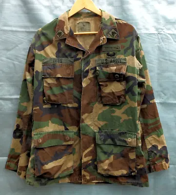 U.S. Army Woodland Camo Cold Weather Field Jacket Coat Size Small Long • $34.95