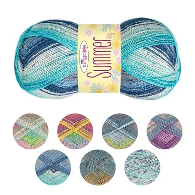 King Cole Summer Yarn 4 Ply Bamboo Cotton Knitting Crochet 450m Wool 100g • £6