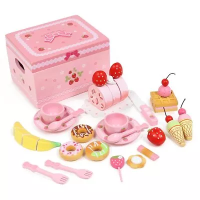 Mother Garden Wooden Toy Wooden Play Set Sweet Cafe Ribbon Pink 441-58430 • $87.12