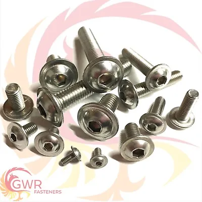 M5 M6 M8 M10 Hex Socket Flanged Button Head Screws A2 Stainless Steel Allen Bolt • £72.30