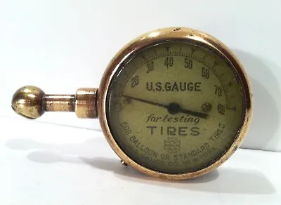 Vintage 1920's US Gauge Pocket Tire Tester Pressure Gauge Model T Balloon Tire • $100