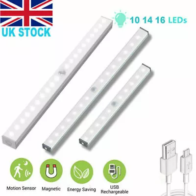£5.99 • Buy Lamp Cabinet Wireless LED Closet Light PIR Motion Rechargeable Strip Sensor USB