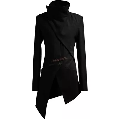 Punk Rock Mens Dark Goth Jackets Chic Stylish Asymmetry Outwear Black Coats Hot • $65.56