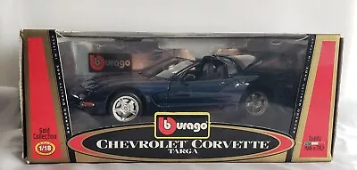 Bburago Chevrolet Corvette Targa Blue 1:18 Scale Diecast Car • $29.95