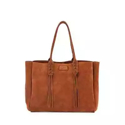 LANVIN Medium Suede Tassel Tote Bag In Brown  • £128.65