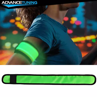 LED Slap Armband Lights Glow Band For Safe Night Running Cycling 35cm Green • $1.99