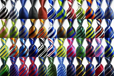 New Classic Ties Striped JACQUARD WOVEN 100% Silk Men's Tie Necktie • $8.69