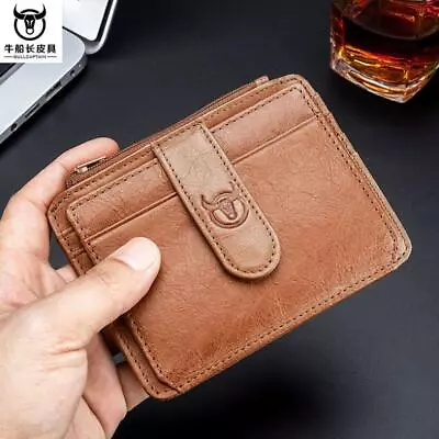 Men Genuine Leather Cowhide Card Wallet Credit Card ID Holder Slim Pocket Purse • $10.99