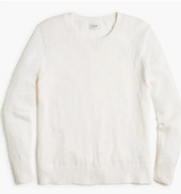 NWT J. Crew Women;’s Crewneck Beach Sweater White Size S • $25