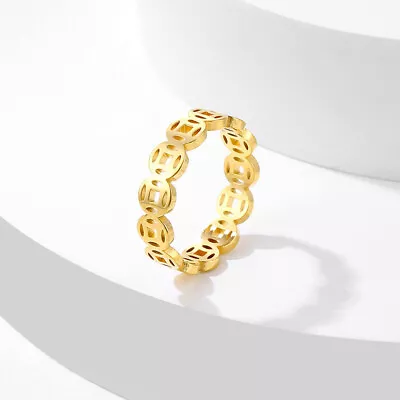 Silver Gold Plated Stainless Steel Men Women Wedding Ring Band Size 3-10 Unisex • $2.33