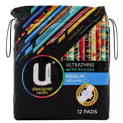 6x U BY KOTEX PK12 PADS ULTRATHIN WITH DESIGN REGULAR WITH WINGS • $29