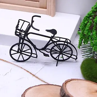 Metal Dollhouse Bike Miniature Toy 1:12 Scale Bicycle Model For Office Home • £6.29