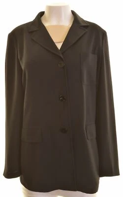 £10.20 • Buy LUISA SPAGNOLI Womens 3 Button Blazer Jacket UK 18 XL Black Polyester CX09