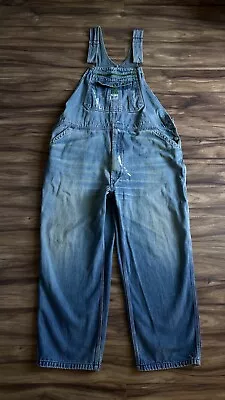 Liberty Overalls Mens 44x30 Blue Jean Work Farm Trucker Bib 100% Cotton Denim • $22.99