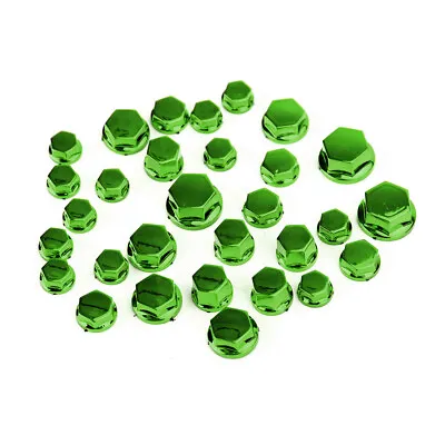 30pcs Motorcycle Green Plastic Hexagon Socket Screw Covers Bolt Nut Cap Cover AA • £7.18