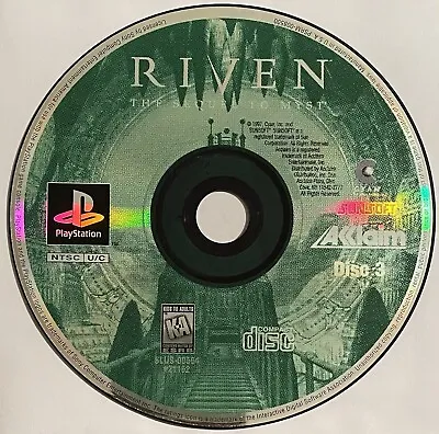 Riven: The Sequel To Myst (Sony PlayStation 1 1997) PS1 | DISC 3 ONLY! | M216 • $7.25