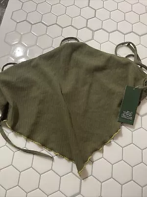 Wild Fable Womens Olive Green Lettuce Edge Open Back Tiny Tank Top Size XXL 1573 • $20.56