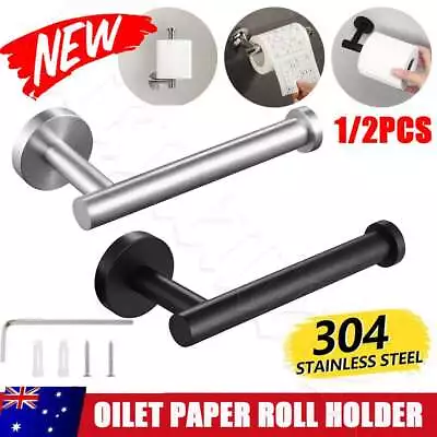 1X Mounted Toilet Paper Roll Holder Stainless Steel Hook Bathroom Wall Storage • $8.65