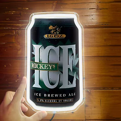 Mickey's Ice Brewed Ale BEER Can LED Neon Sign For Gift Bar Store Club Decor G1 • $49.99