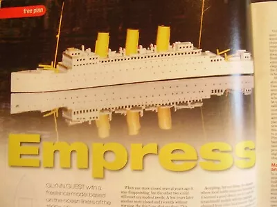 Original Model Boat Plans 2008 Semi Scale Model Ocean Liner Empress • $12.62